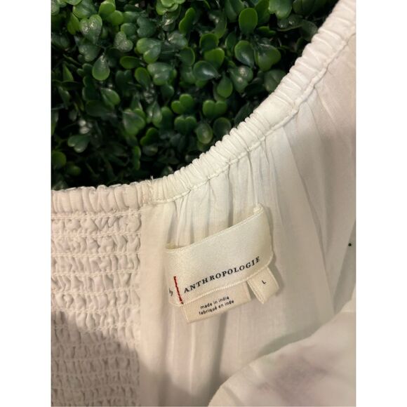 Anthropologie White Floral Embroidered Off-the-Shoulder Maxi Dress - Picture 4 of 6